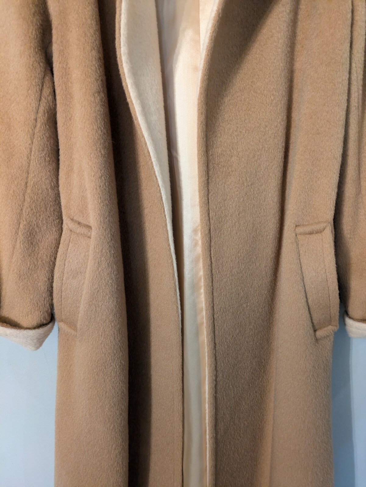 Vtg Forstmann By Stevens Belted Trench/Overcoat Wool Mohair Women’s Medium