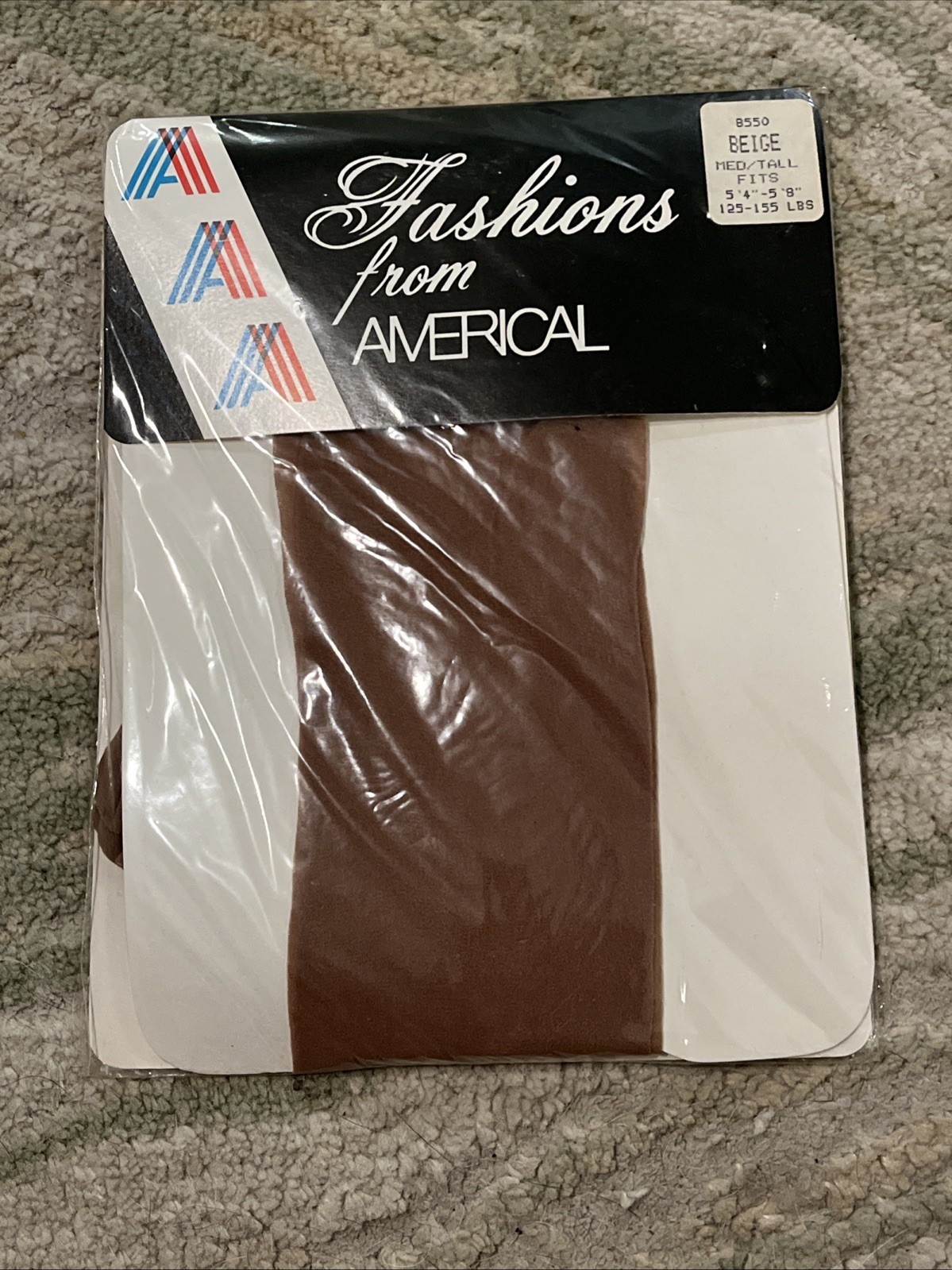 Vintage Americal Fashions Beige Leg Hose salesman sample NOS medium 5’4” To 5’8”