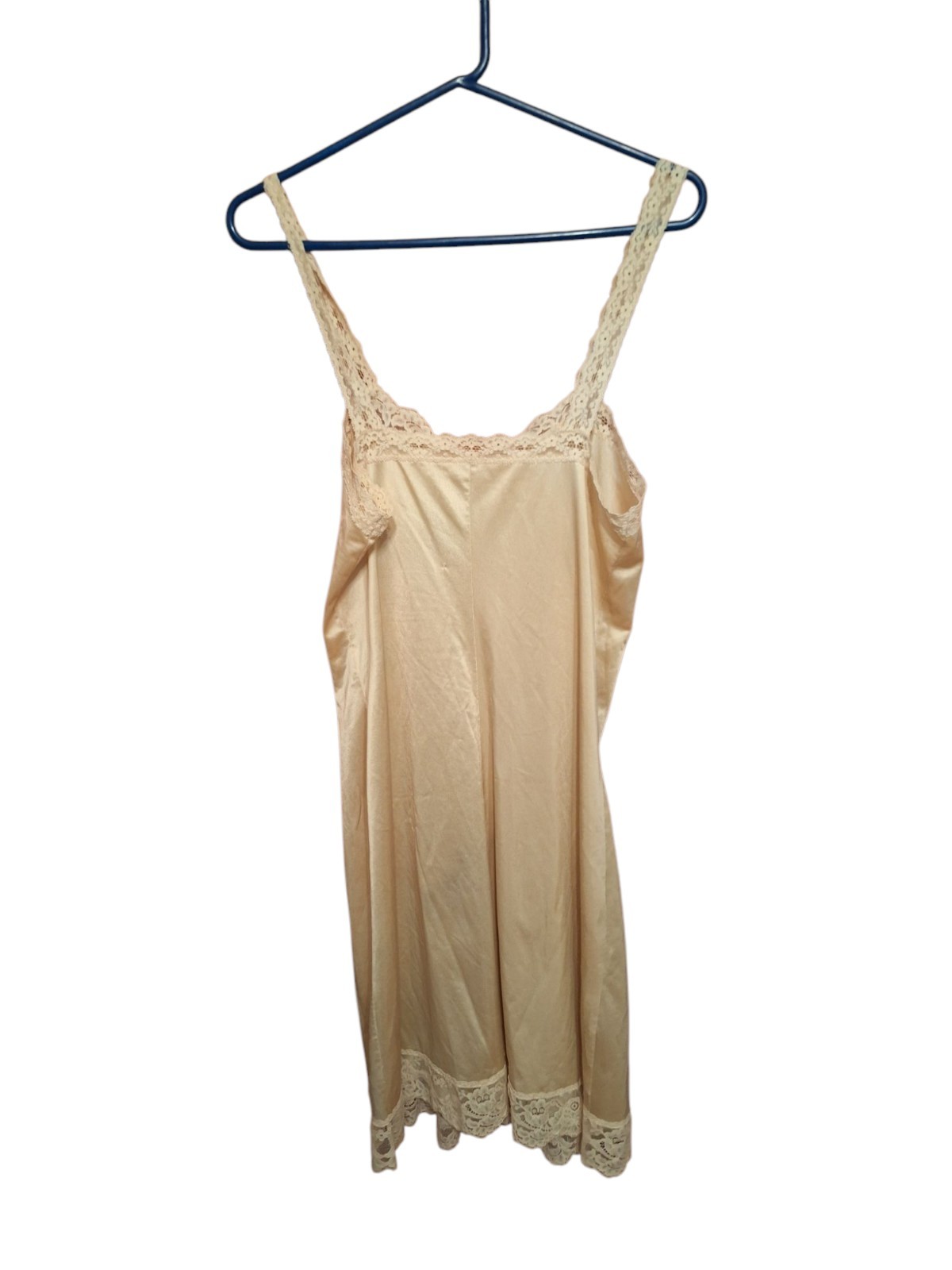 Vintage Leggs Full Slip Ladies 36 Petite Made in USA Sheer Elegance Beige Lace