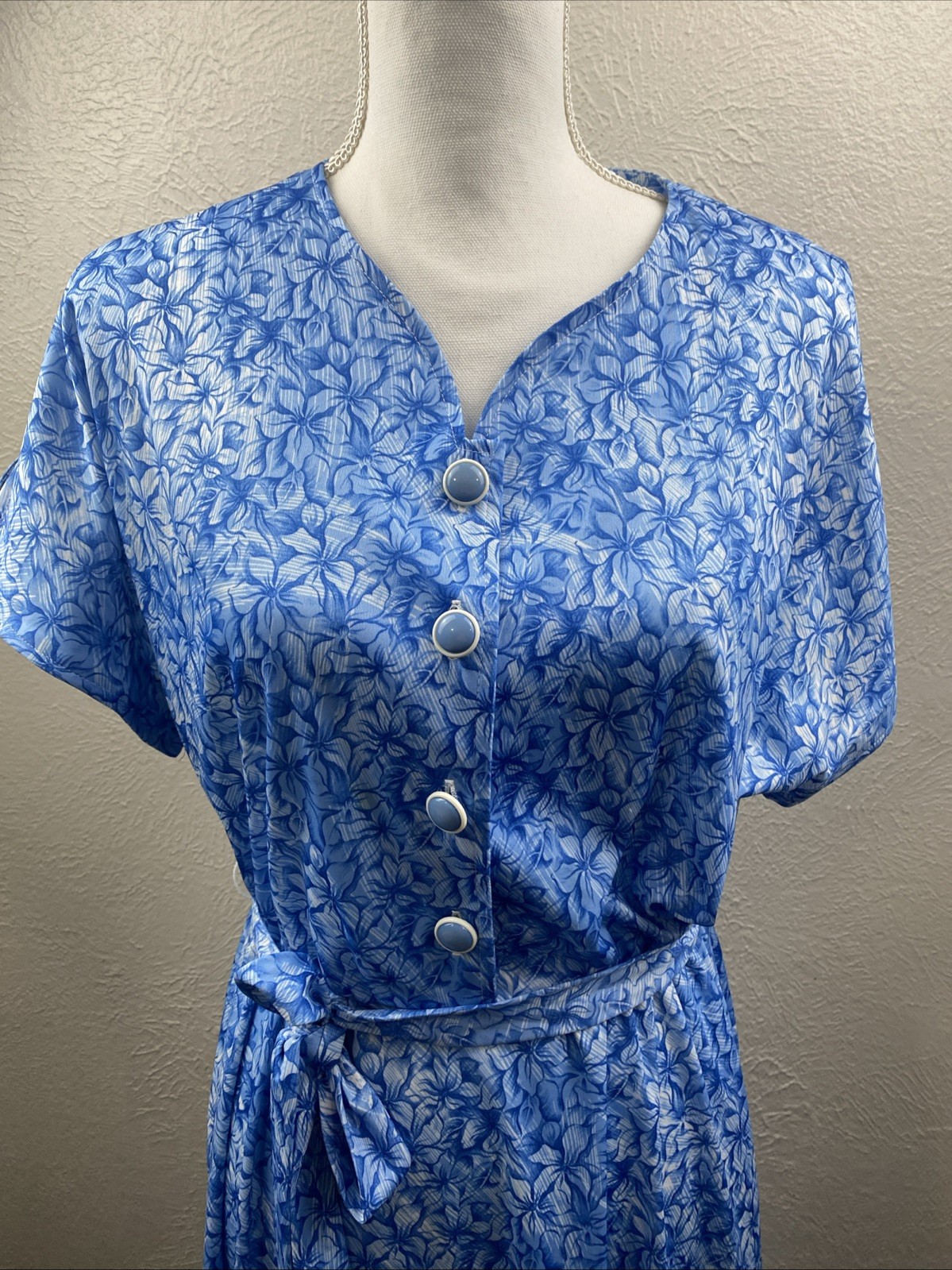 Haband For Her Dress Blue Floral Summer Daytime Dress