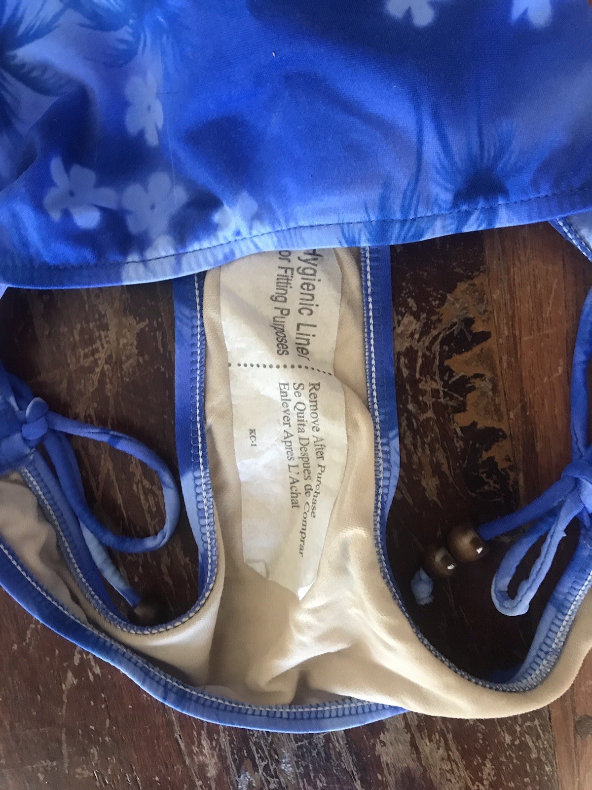 VTG 90s Y2k DEADSTOCK blue tropical floral string bikini original tags attached