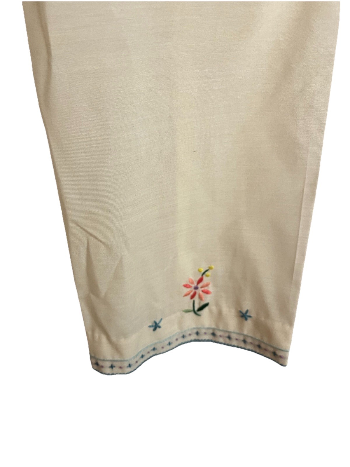 NEW Vintage Hand Embroidered Floral Boho Festival Ethnic Top Daffodil Medium