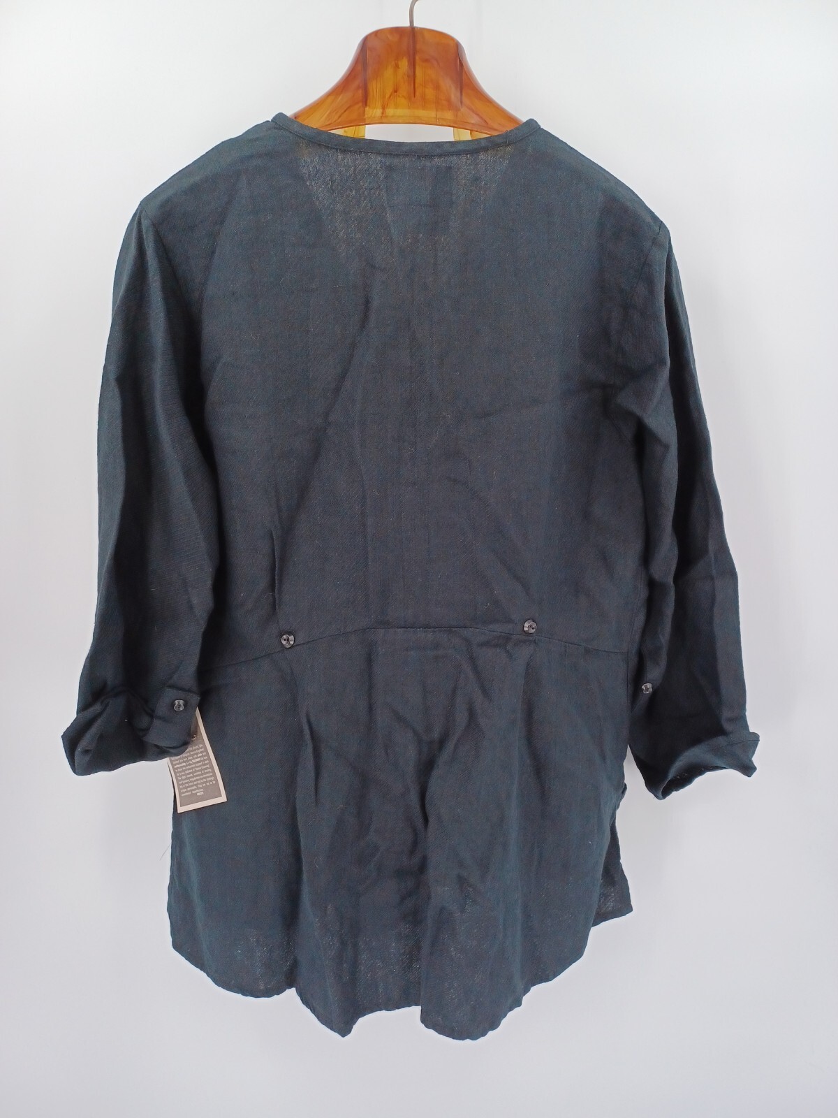 NOS Vintage Classic Lagenlook FLAX Jeanne Englehart Black Linen Jacket New Large