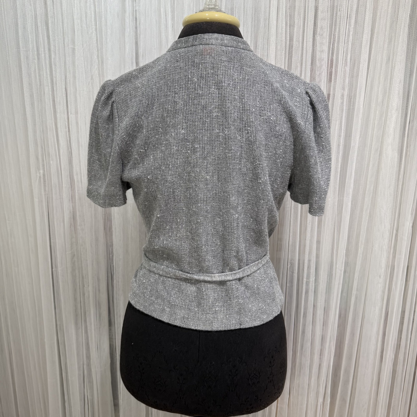 Vintage Marty Gutmacher Gray Short Sleeve Sweater ILGWU Union Made USA Size 8