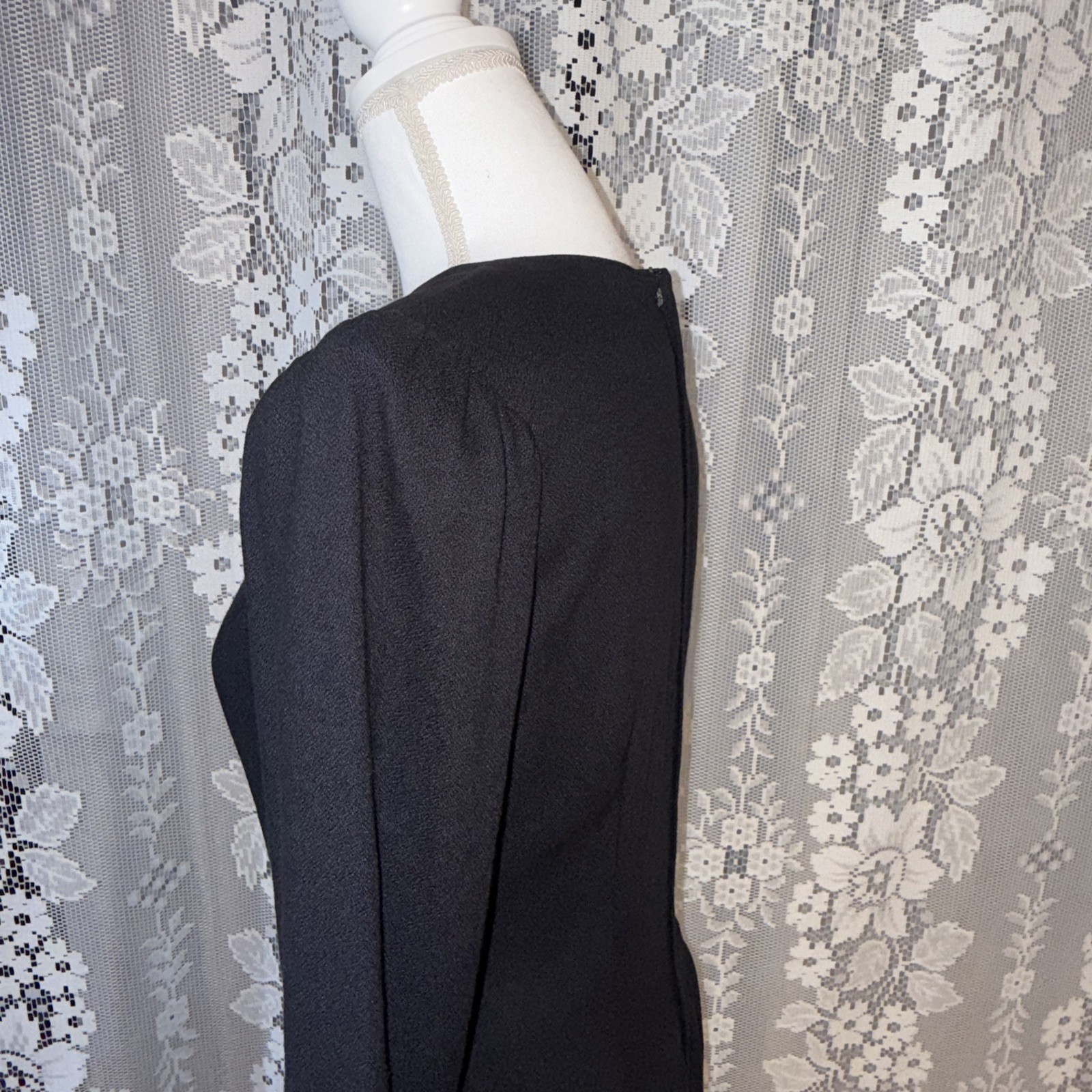 Vintage Lanz Originals Woman’s Opaque Rayon Little Black Dress Size 8 34 Bust