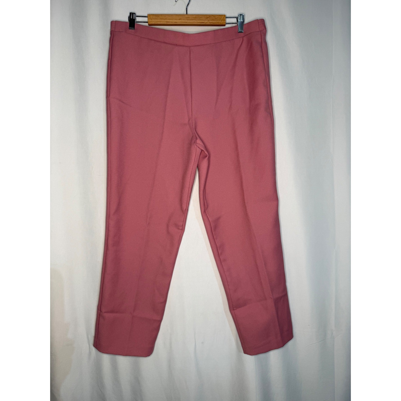 Donnkenny Vintage Pink Pull On Elastic Waist Straight Leg Dress Pants Womens