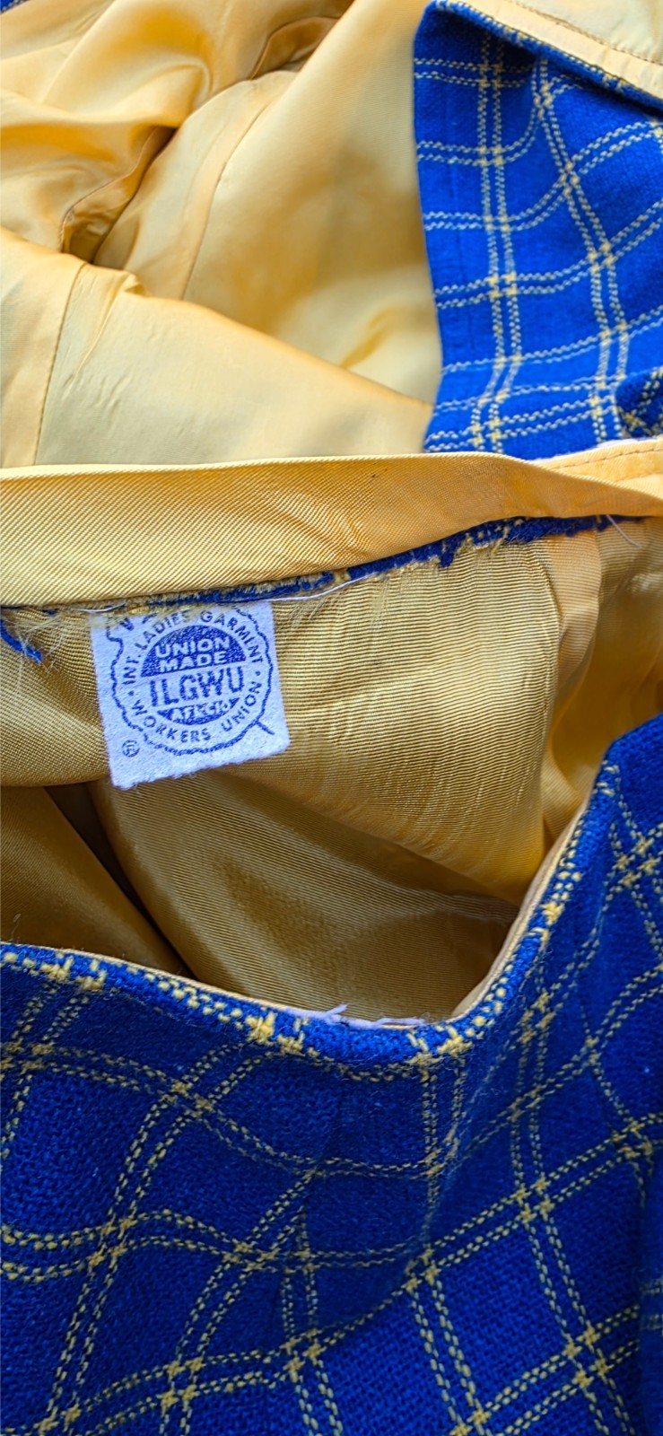 Vintage blue and yellow plaid skirt suit from Kelita size xs