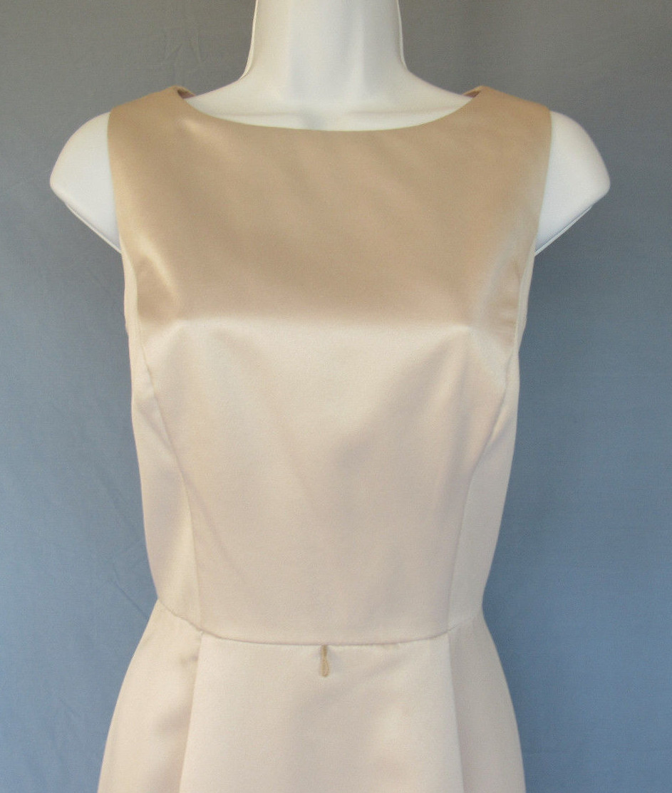 VINTAGE 1990s EN FRANCAIS PETITE HUEY WALTZER DRESS SIZE 8 SILVER GRAY POLY