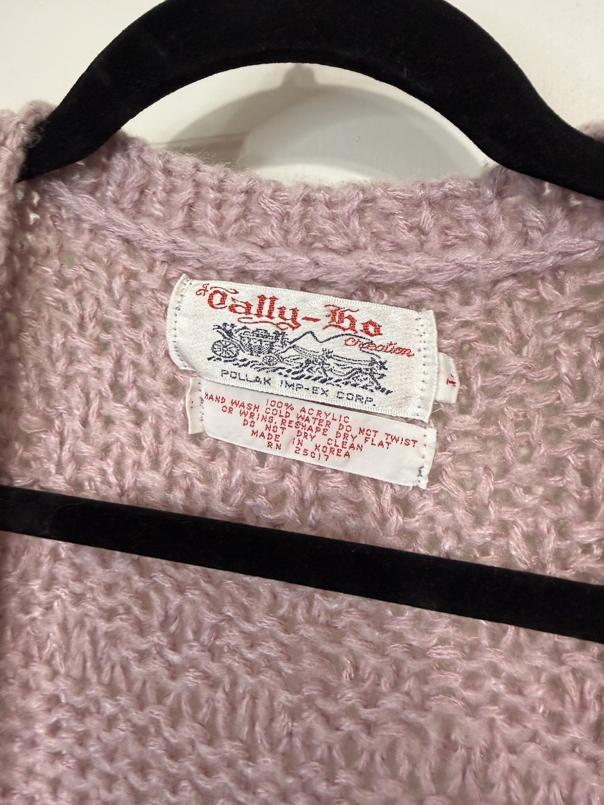 VTG 60s 70s Tally-ho Knit Vest Light Purple Lilac Women’s L