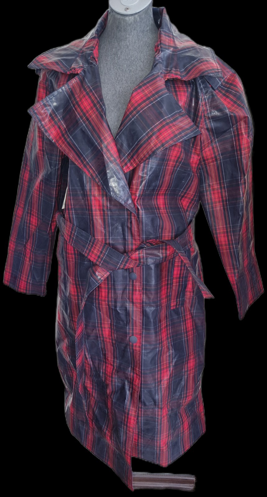 Raincoat-True Vintage-Plaid-Size 40-70s-Recycled Charlotte Eskildsen