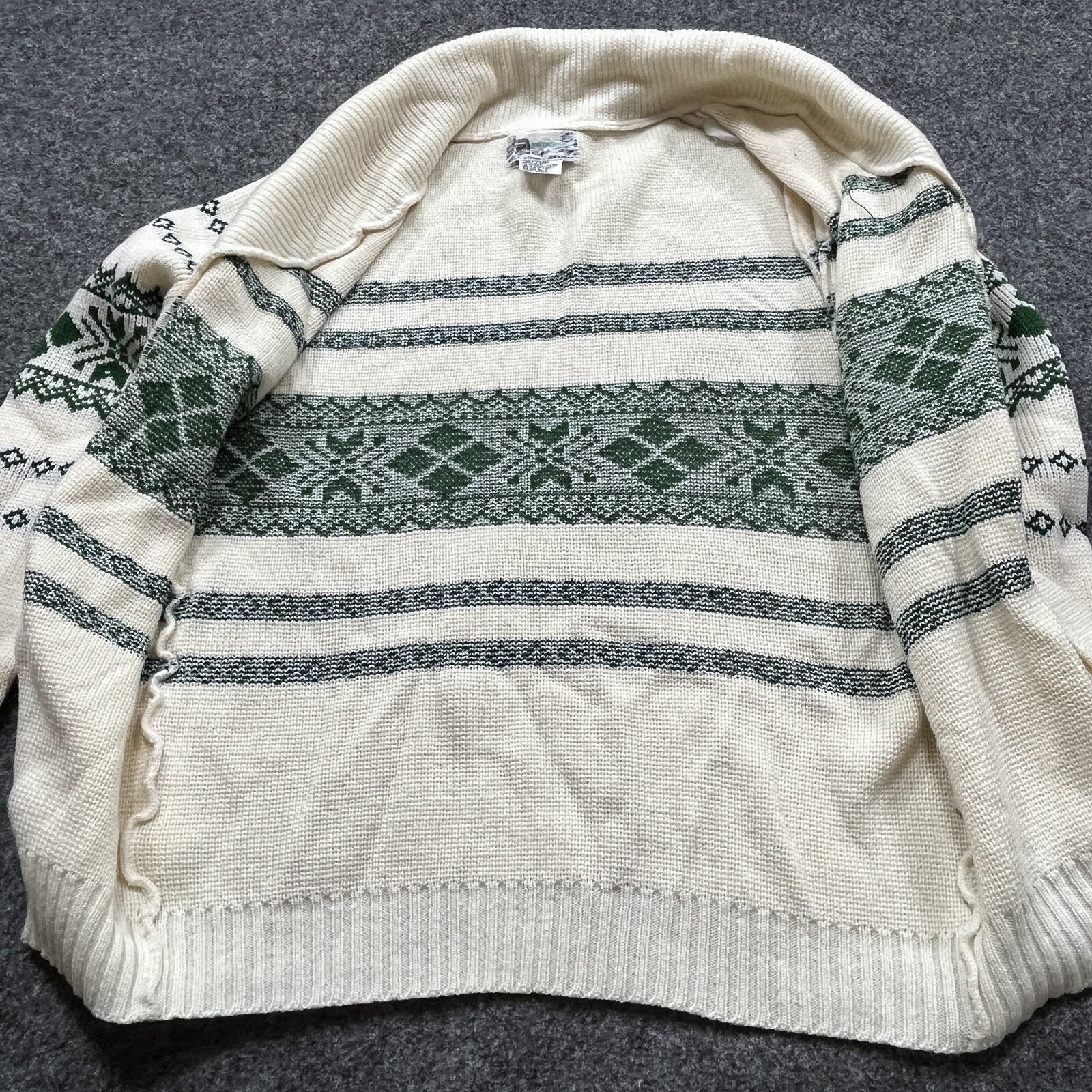 Vintage Cardigan Sweater Womens Mens M 38/40 Grandpa Preppy Ski Nordic Retro