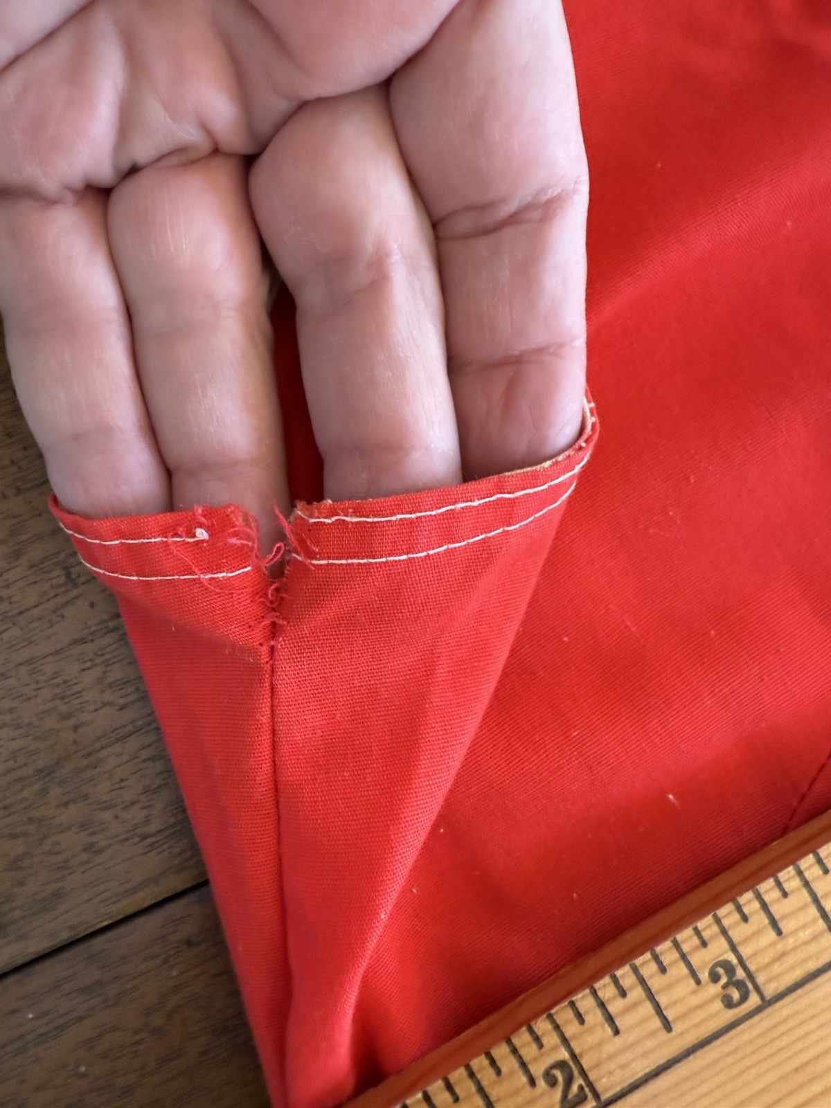 Vintage Go-in’s By Danville Red Dress M 14/16 Gingham Detail Pockets Collar