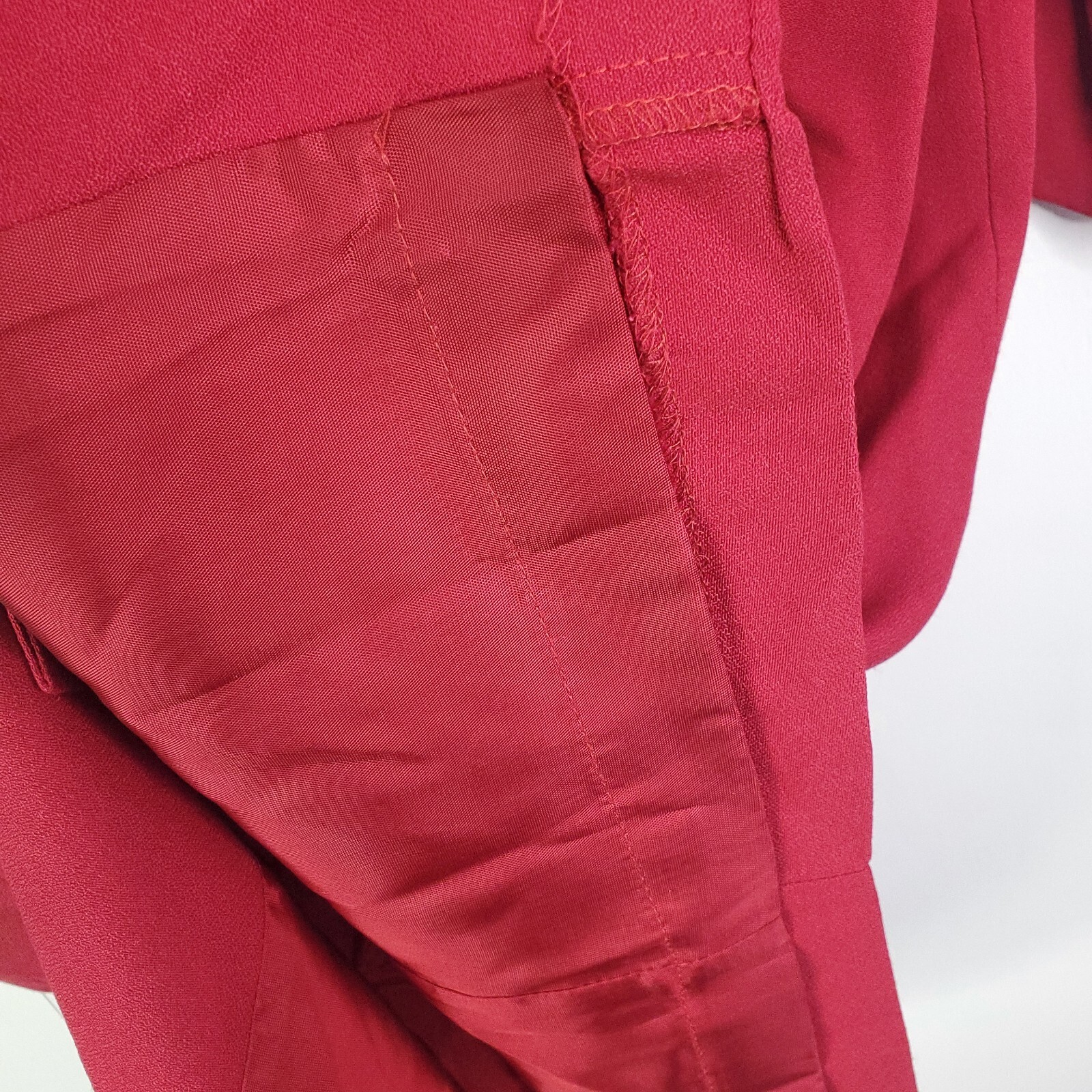 Casual Corner Vintage Overcoat Womens 12 Longline Red Retro Covered Buttons