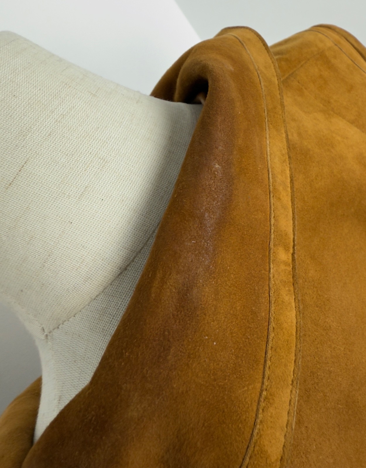 Vintage LOEWE Suede Trench Coat Leather 1970s /1980s Size FR 42 / Caramel Ochre