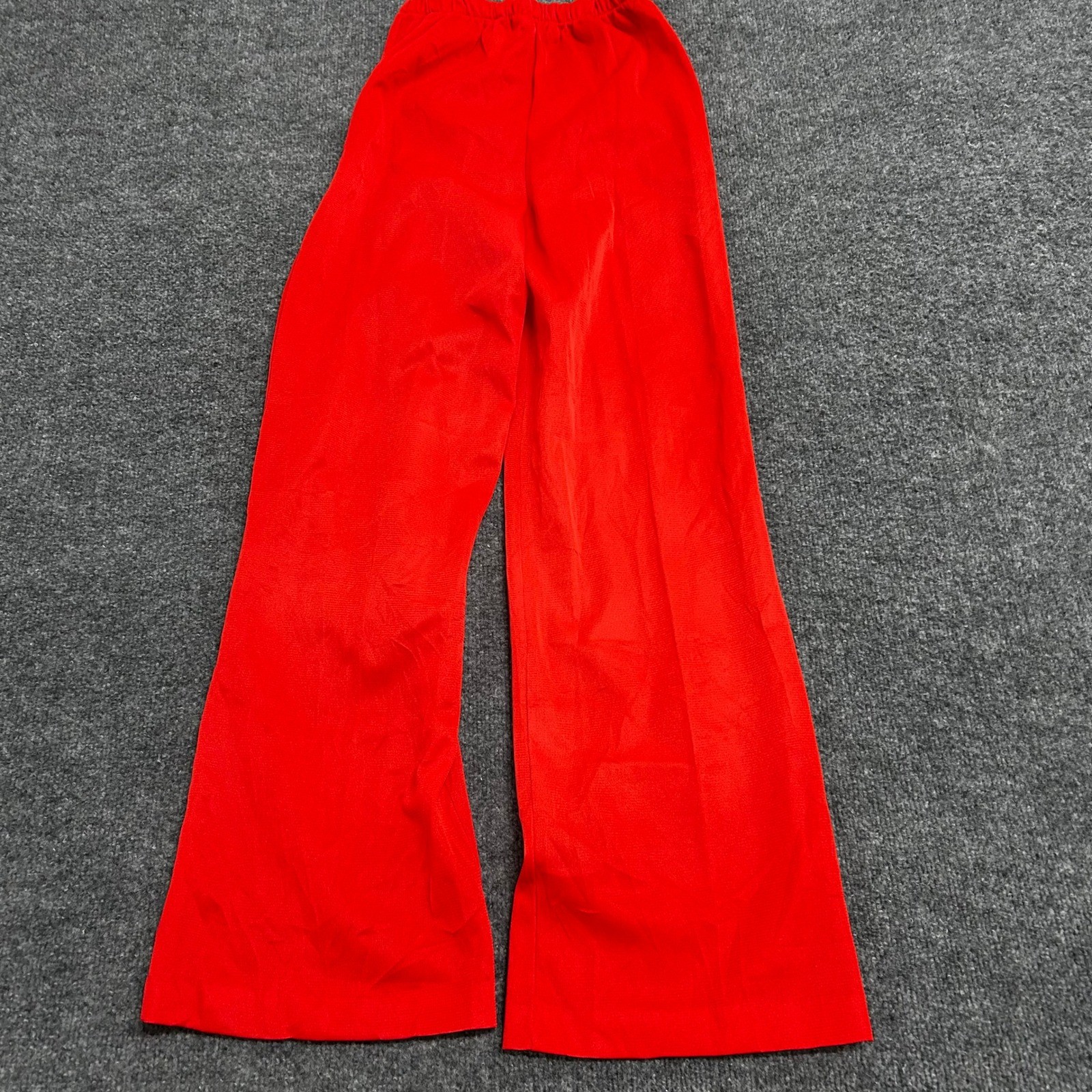 Vintage Pants Womens Size 10 Red Wide Leg Elastic Waist Made in USA Retro Casual
