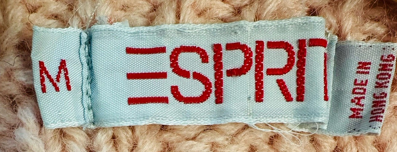 Esprit 90s Y2K Pink Sweater Chunky Knit 100% Wool Vest Made In Hong Kong Medium