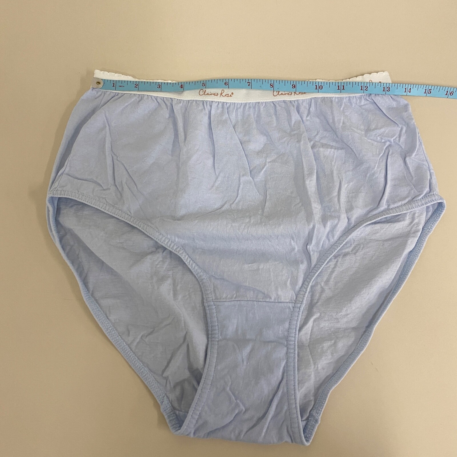 Vintage Granny Panties Size 8 Blue Cotton Briefs Claire’s Rose Elastic Waist