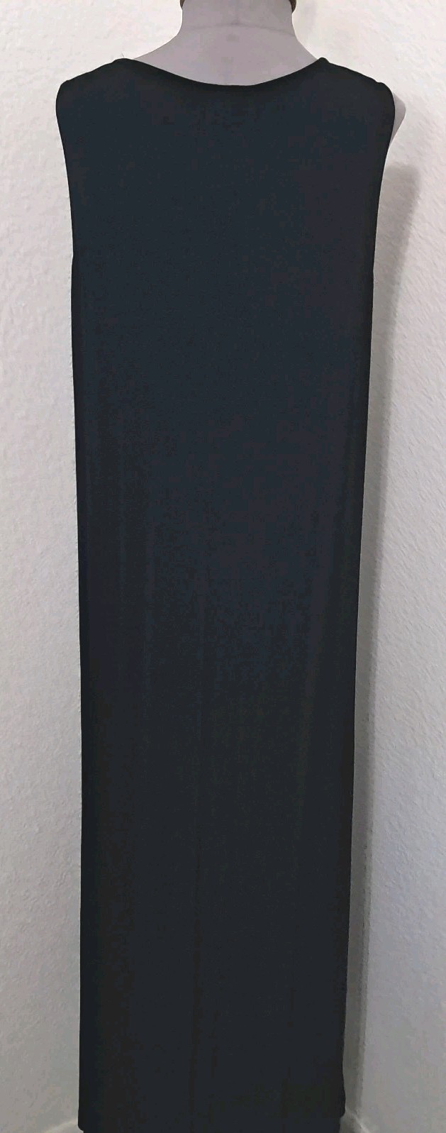 Vtg Copa Cabana Maxi Dress Medium Black Long Knit Sleeveless USA
