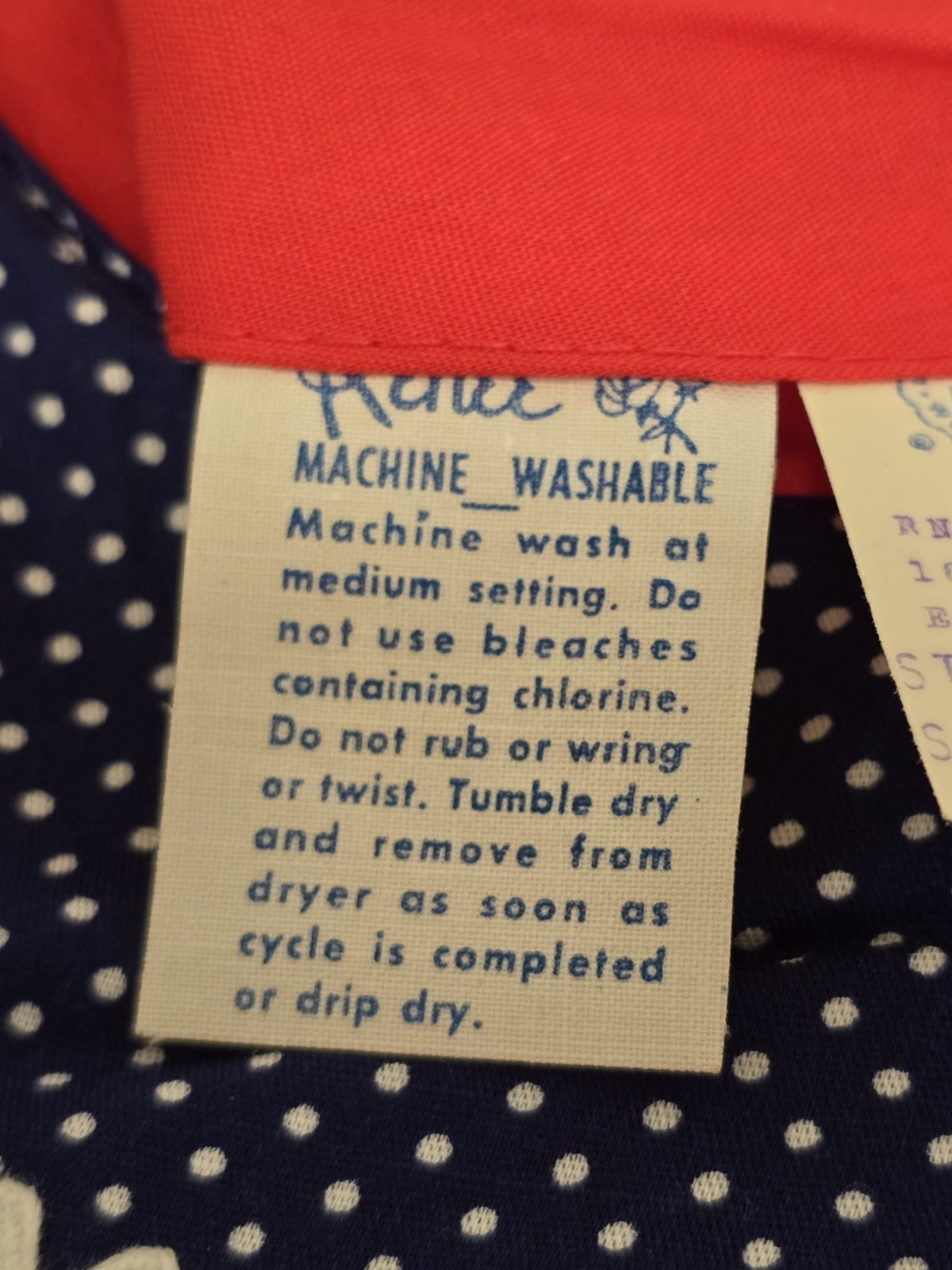 Vtg 1960/70 Renee Red White Blue 1/2 Zip Front Prockets House Dress Large NWOT