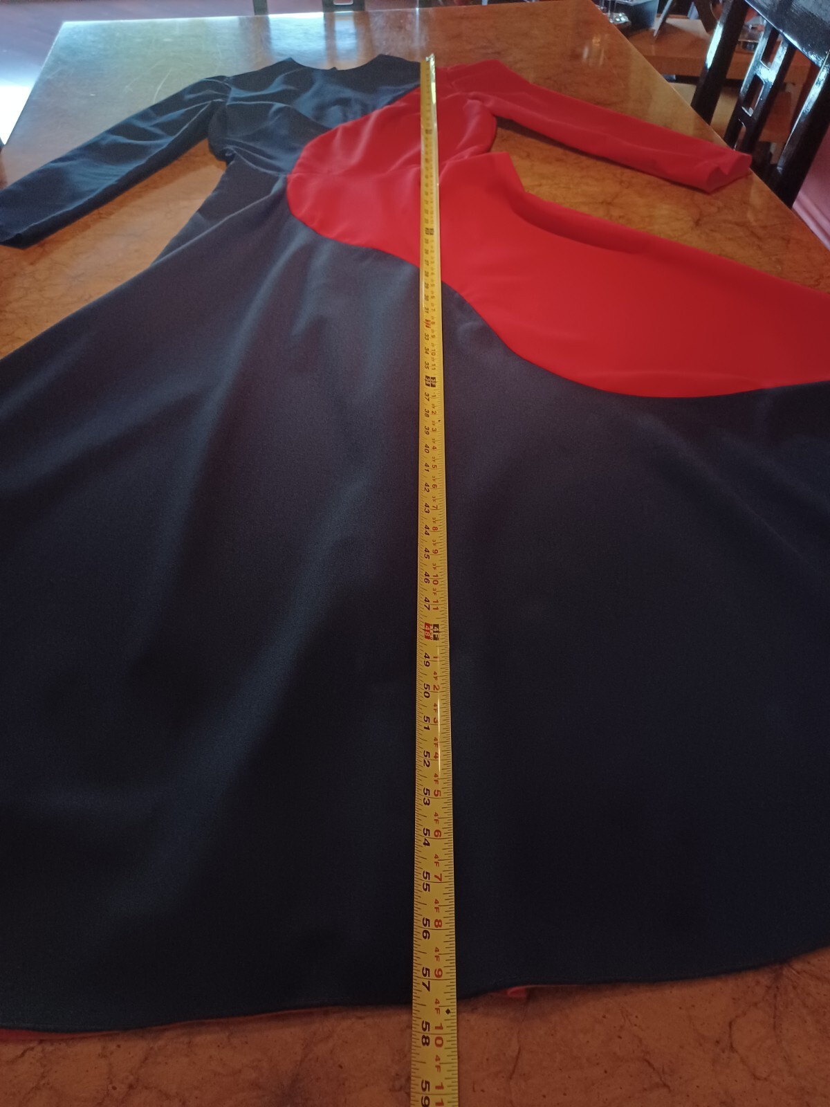 True Vtg Mid-century 1970s Polyester Asymmetrical Long Maxi Dress Mod MCM Groovy