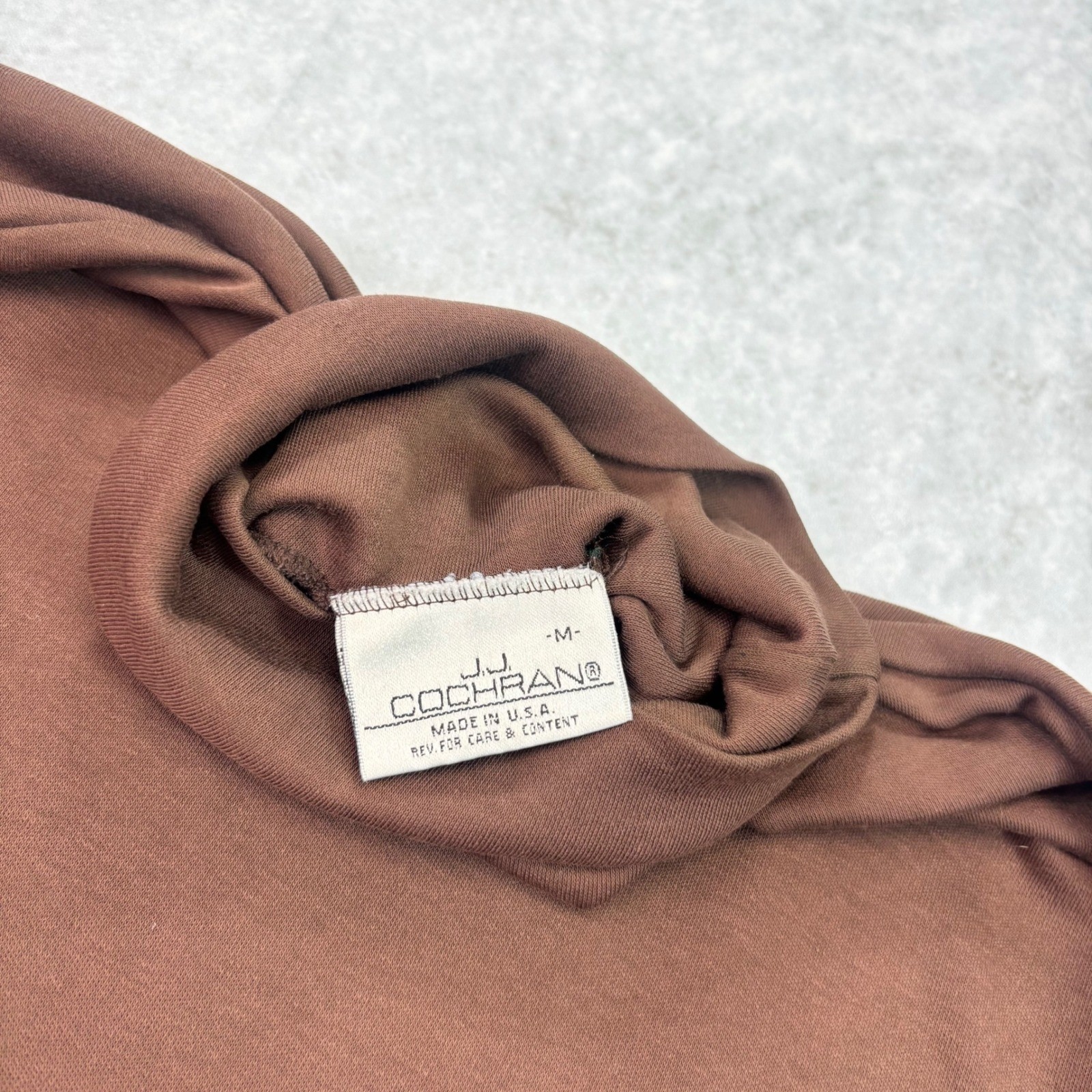 JJ Cochran Vintage Brown Turtleneck Long Sleeve Shirt Made in USA Men’s M