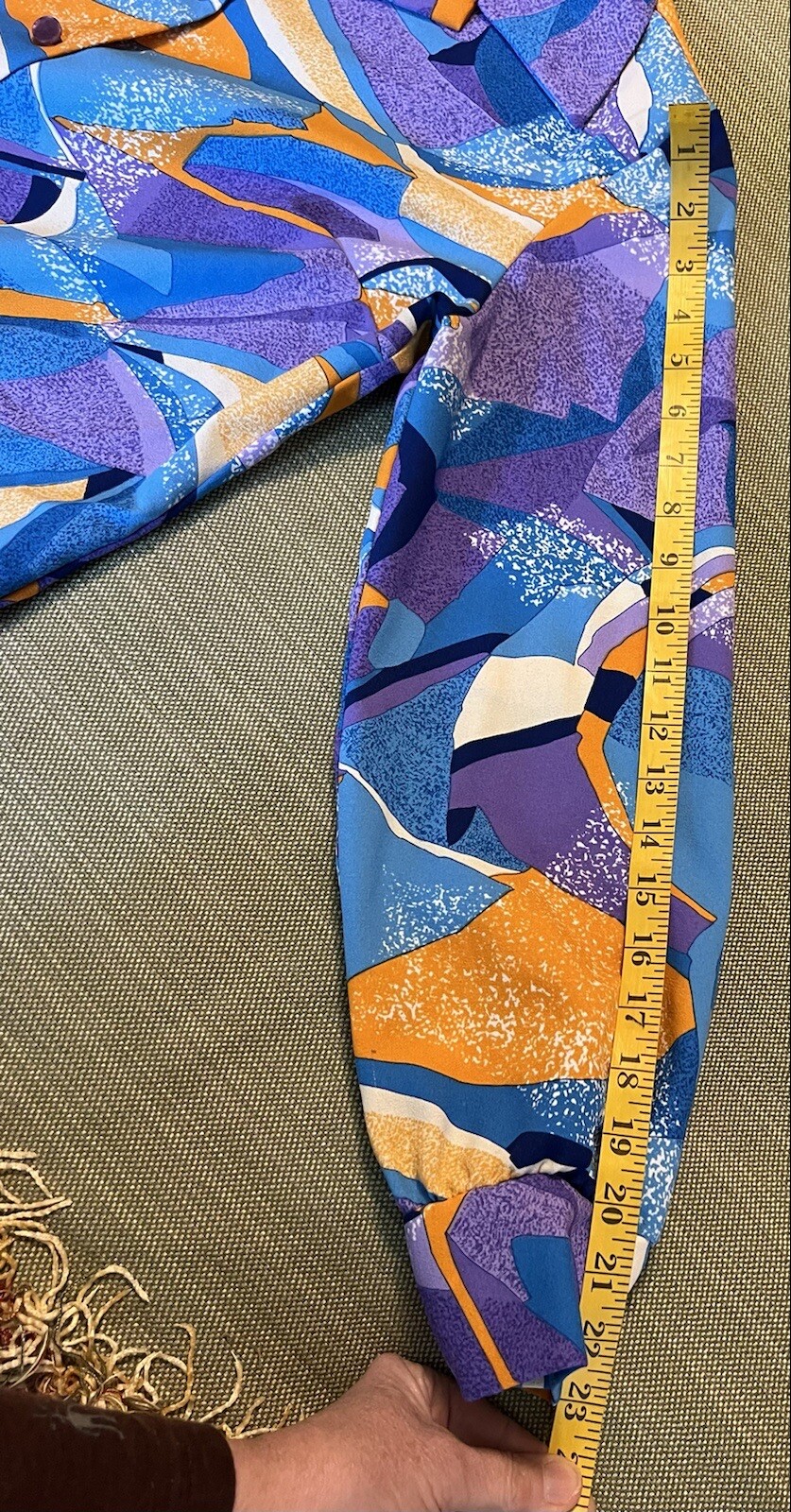 Vintage Pykettes Mod Geometric Blouse Tunic Purple/Turquoise/Orange -M/L