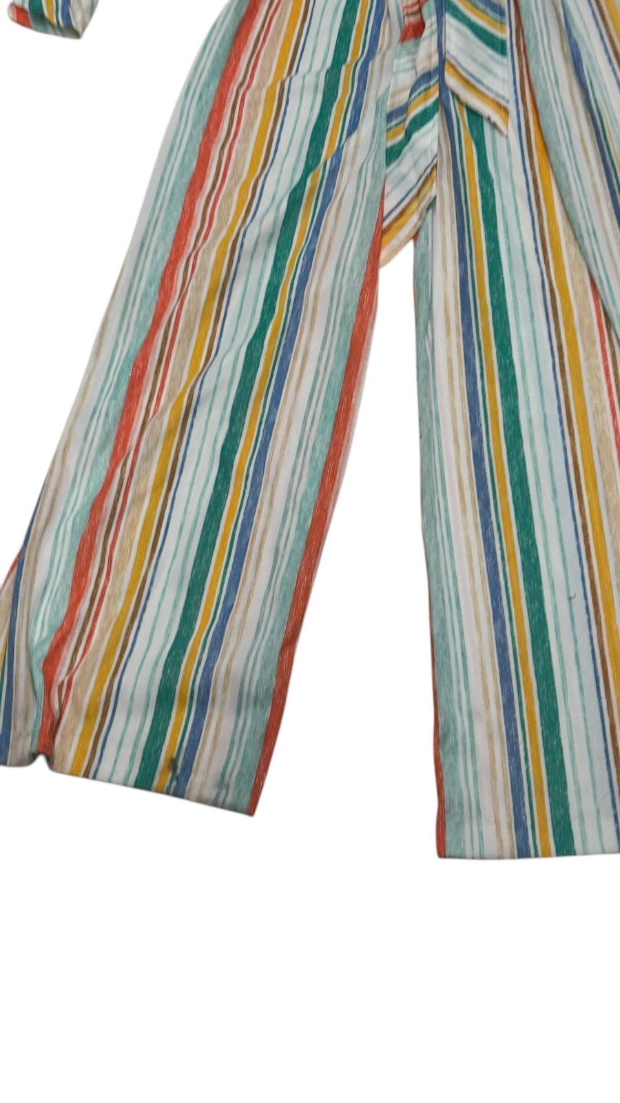 Vintage 1970s Jane Victor Striped Belted Wide Leg Jumpsuit NWT Size 12