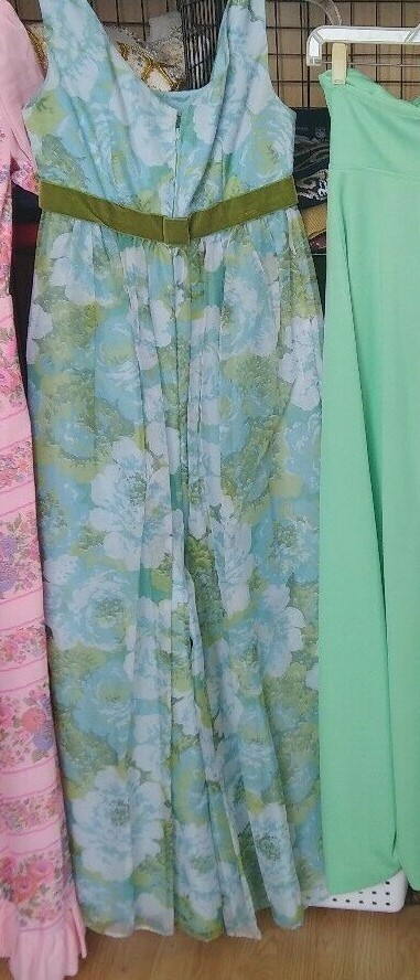 Lorrie Deb San Francisco maxi dress Jump Suit 7 Palazzo blue split skirt 60s VTG