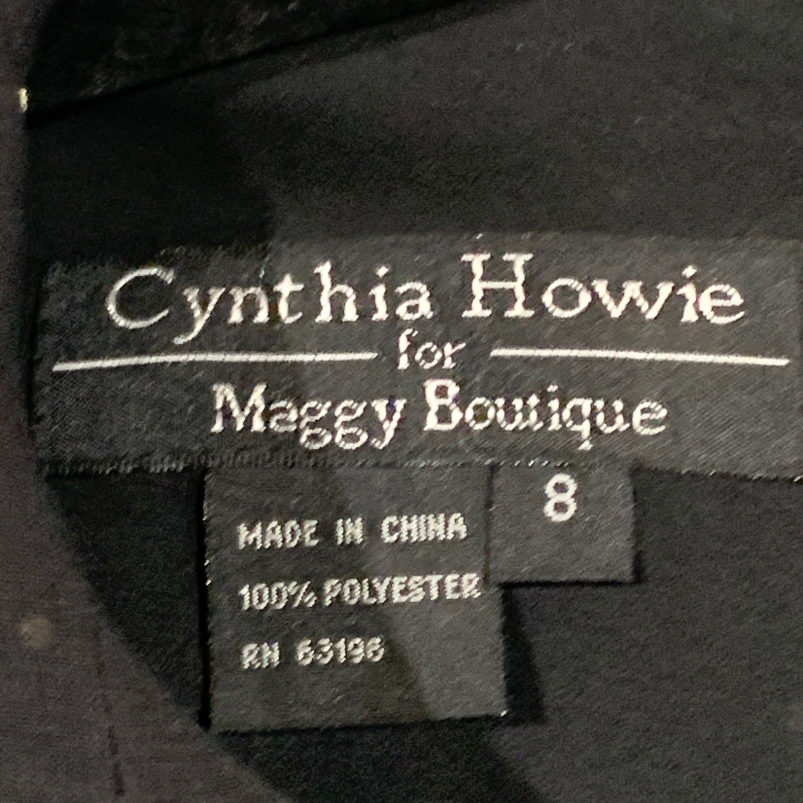 Cynthia Howie for Maggy Boutique Polka Dot Maxi Dress Black Pearl Buttons Size 8