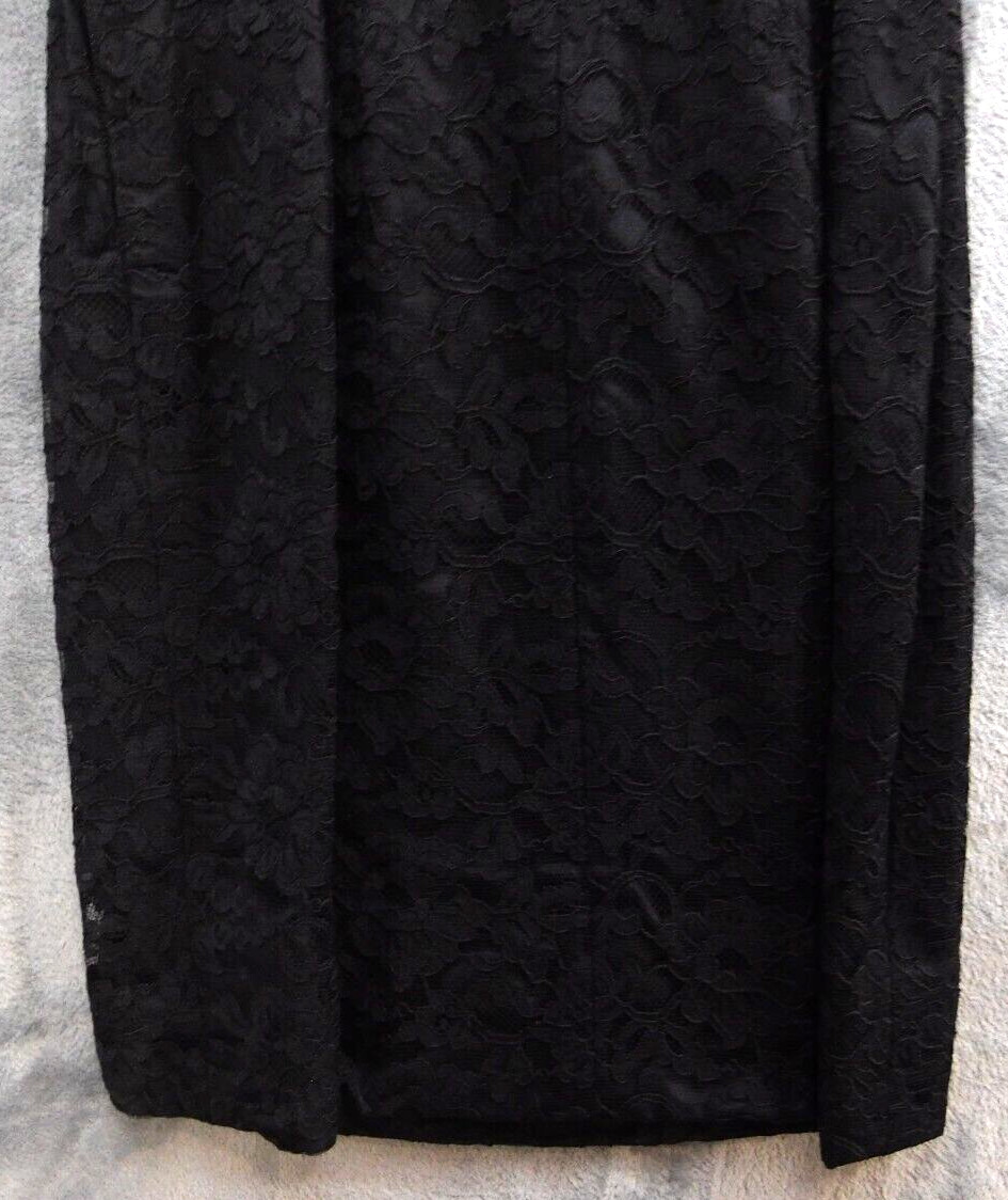 1960’s black Chiffon Dress w Lace Bodice & Chiffon Cape Collar Sm