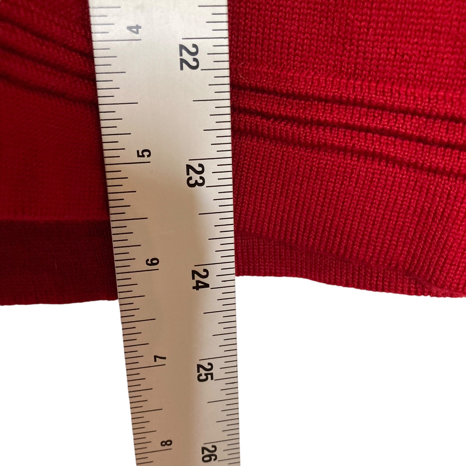 HIRSCH 100% Merino Wool Red Sweater Vintage Cardigan Size 40 Or Medium