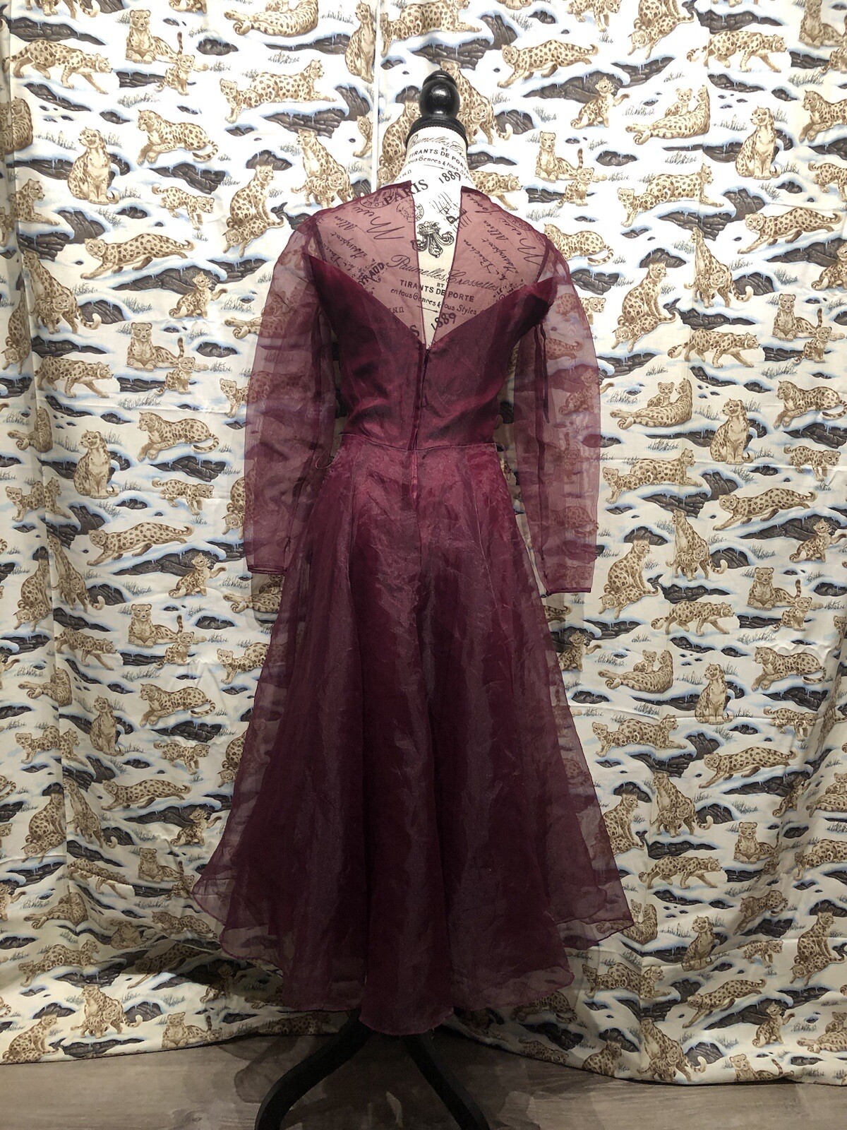 VTG 80’s-90’s Garden /Tea Party Burgundy Rockabilly Bridesmaids Dress ~AS IS!!!