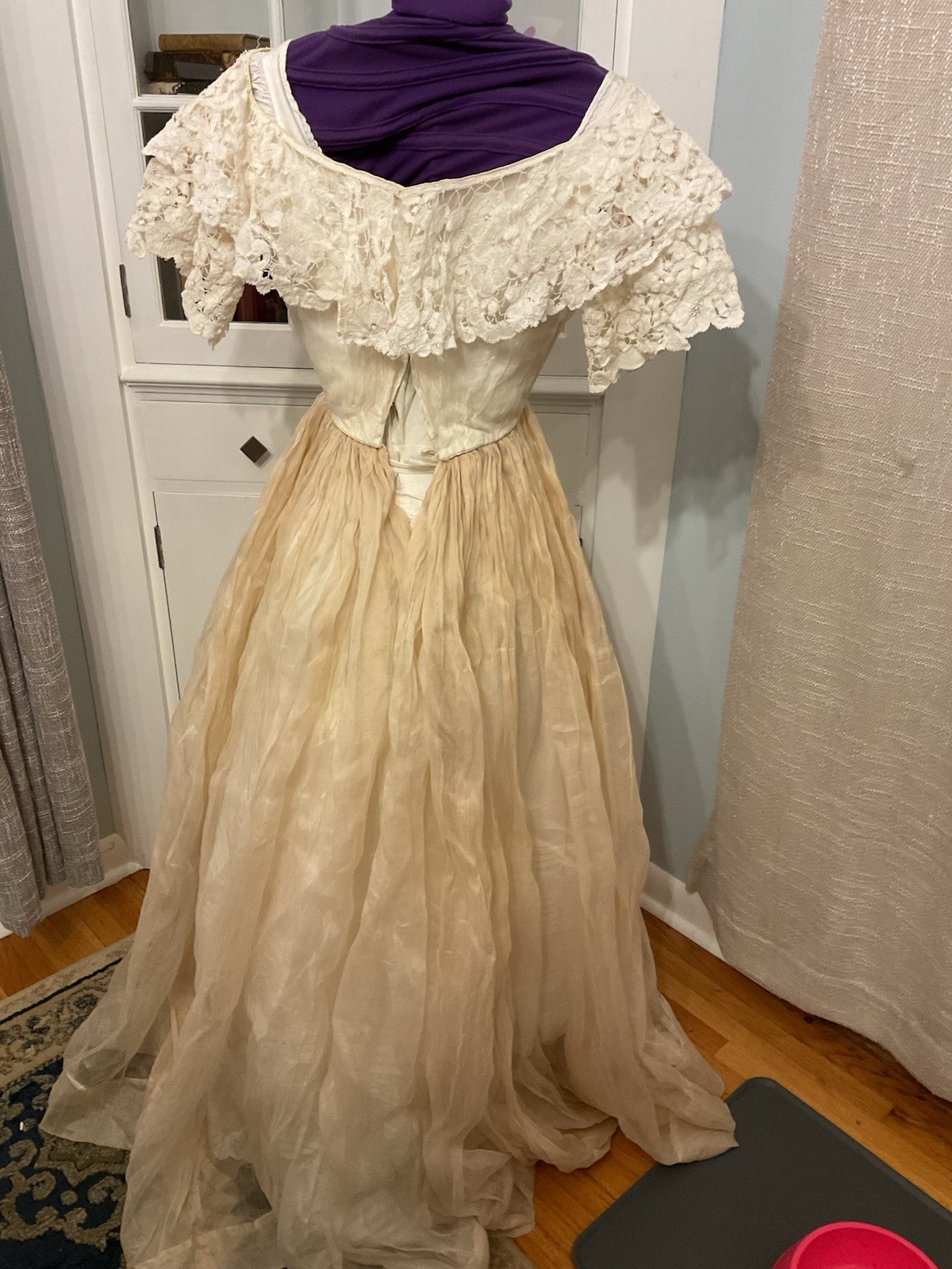 1850’s Antique Ballgown Restored Conserved