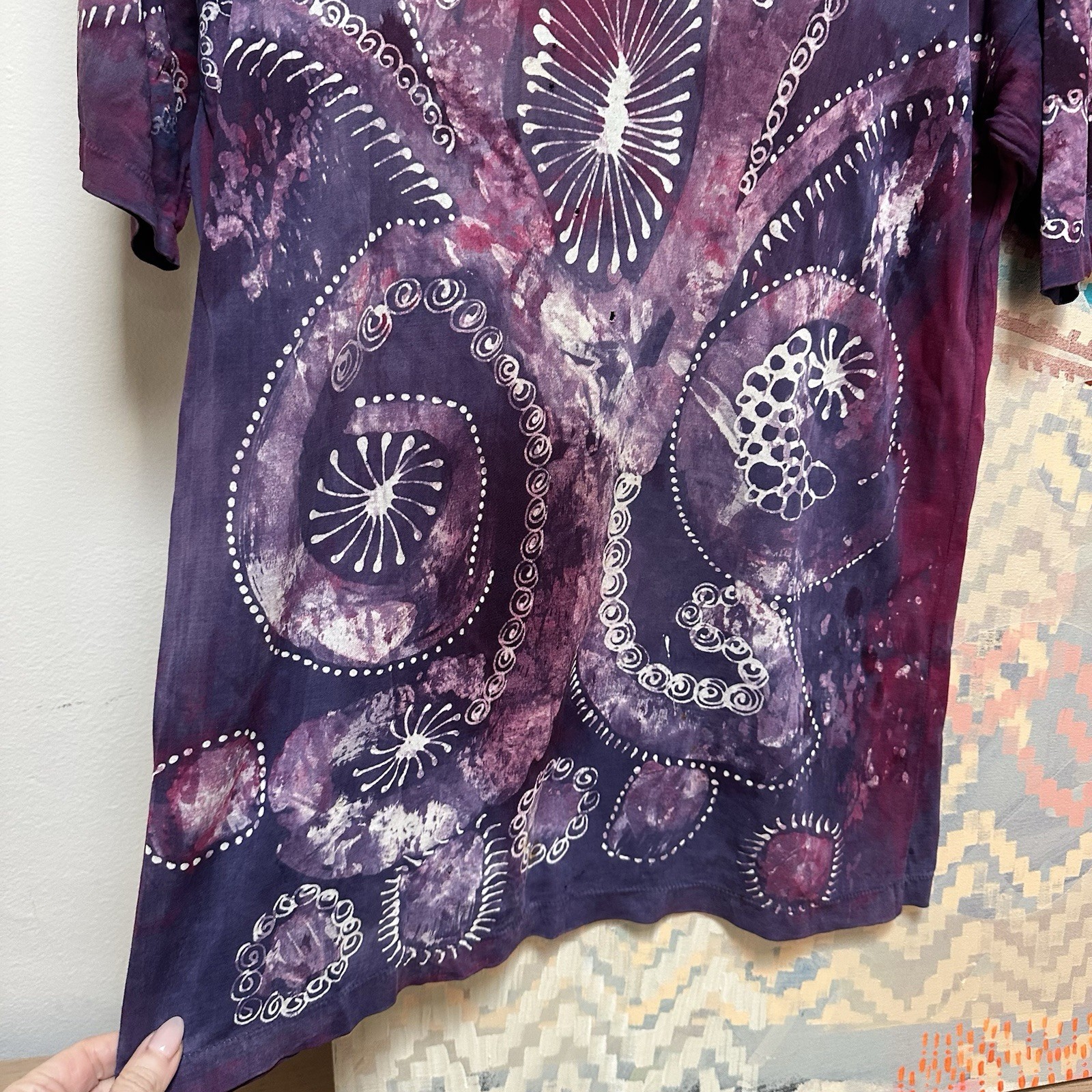 True Vintage 60s 70s hippie Batik Tie Dye Shirt