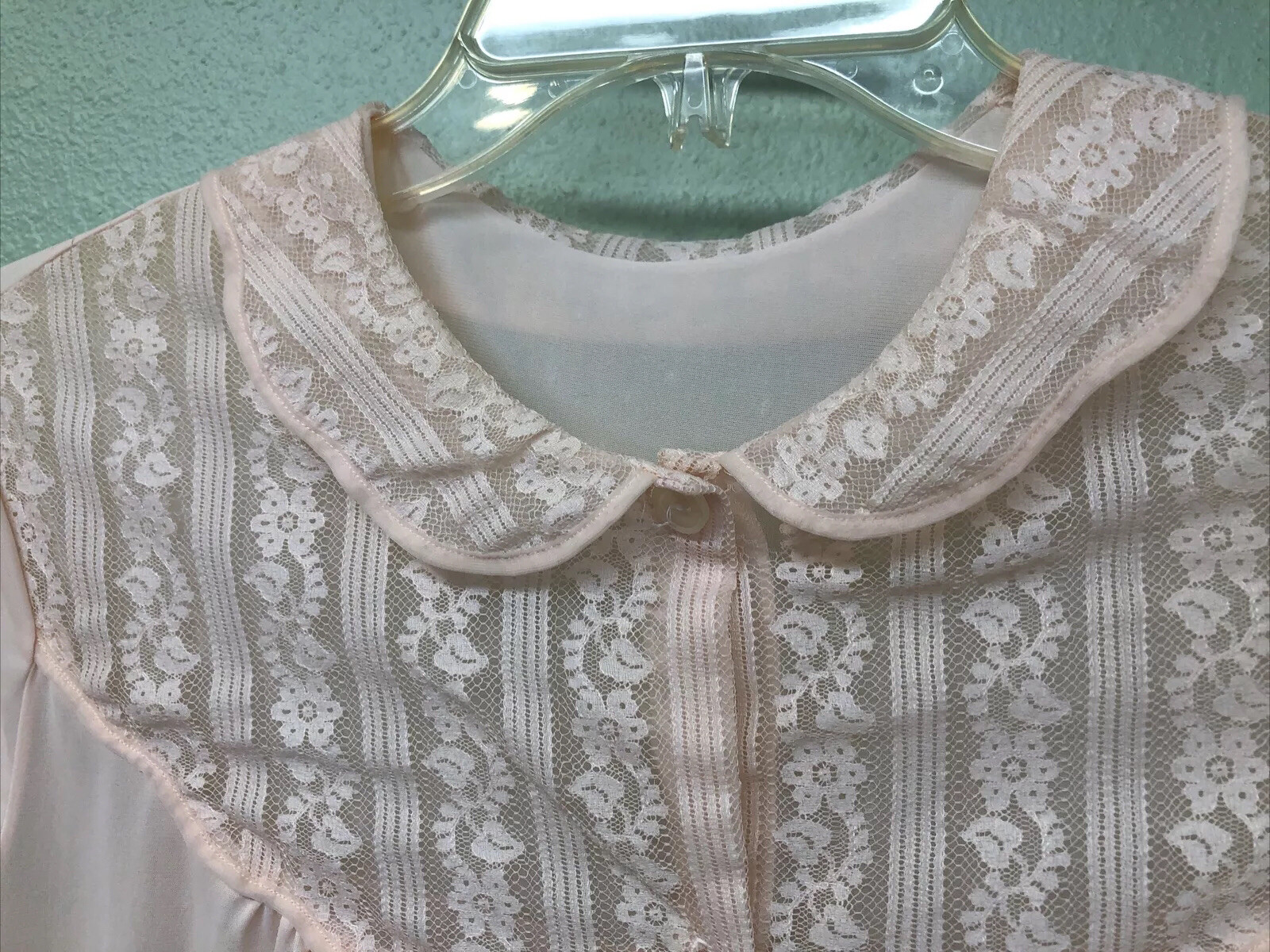 Luxite Kayser Vintage Soft Pink Home Robe Sz L Front Buttons Grandma Core PO