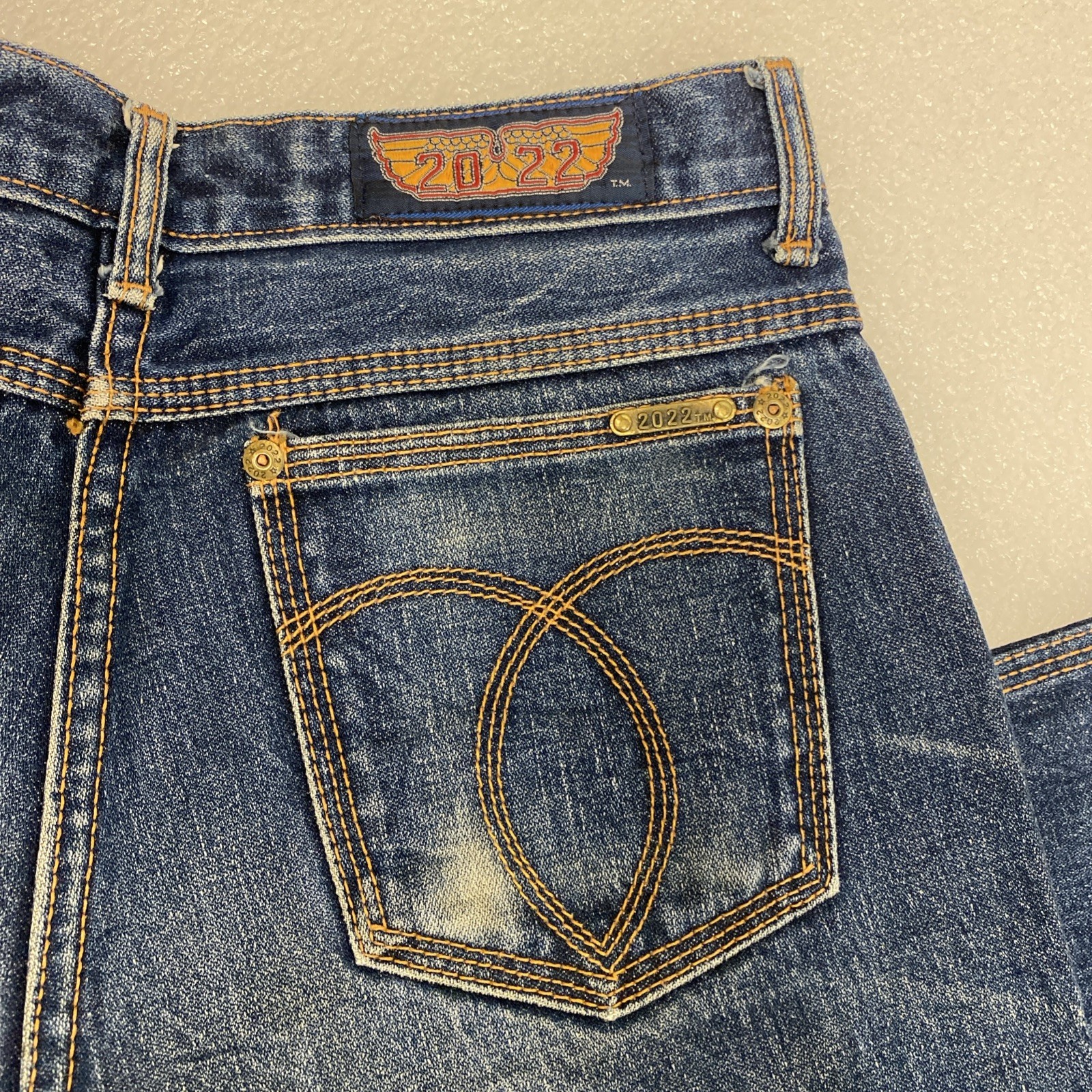 1980s Vintage 2022 Denim Jeans 5 pockets Hemmed 30×29