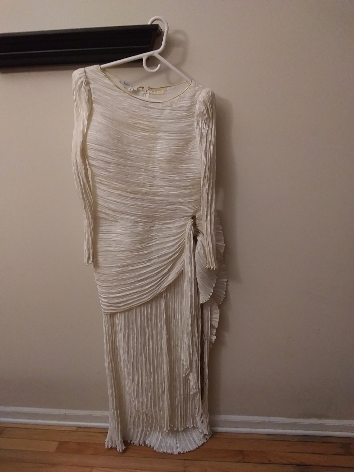 Mary McFadden Hattie Vintage 1980s Couture Pleated Plisse Evening Gown Dress 8