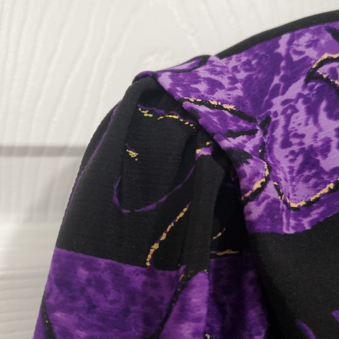 Vtg Leslie Belle Blazer Women’s Sz 16 100% Polyester Purple/Black Made In Canada