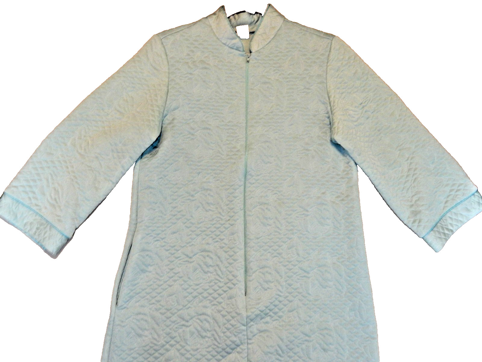 Sears, Roebuck & Co At Home quilted rose blue robe house coat size M medium vin