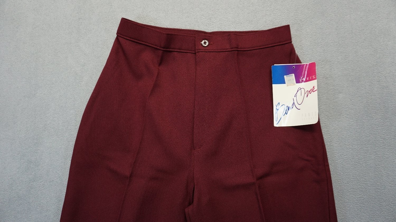 Vintage Levi’s Bend Over Pants Womens 16 Burgundy 1980s High Waist Trousers NWT