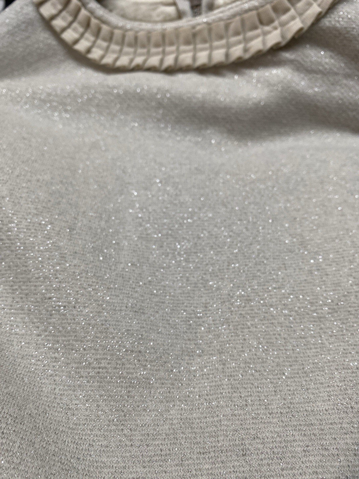 1970’s Vintage Blouse By French Connection Ruffled Collar Sleeves Size S Sparkly