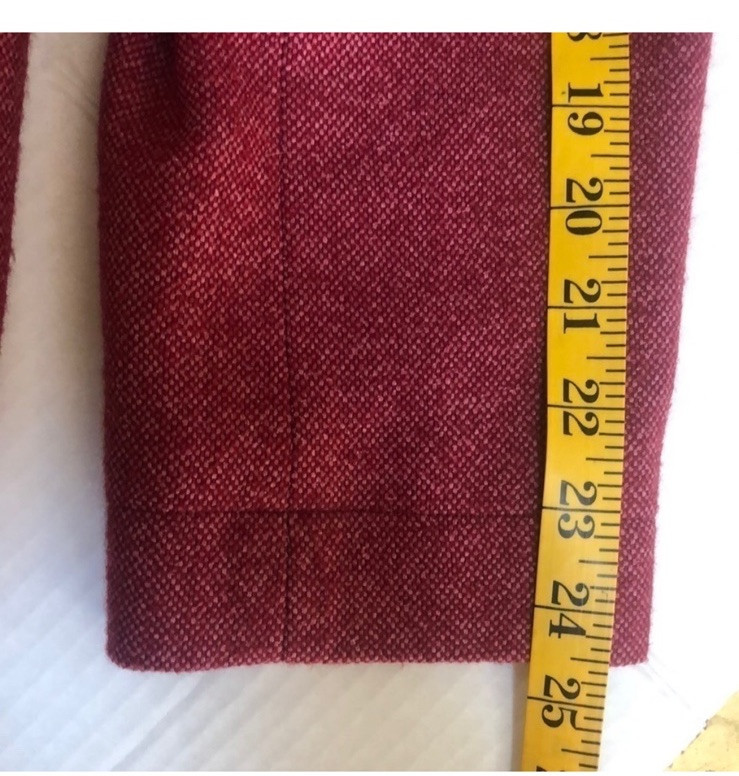 Vtg Talbots Women’s Wool Silk Blend Red Orange Tweed Blazer Size 14 Made In USA