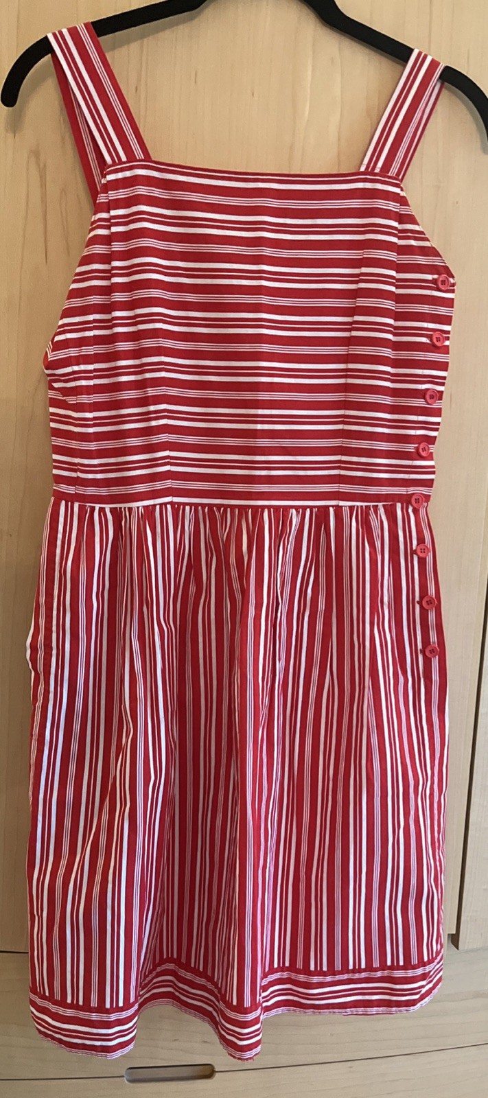 Vintage Guy Laroche Red/white Stripe Dress, Size 40