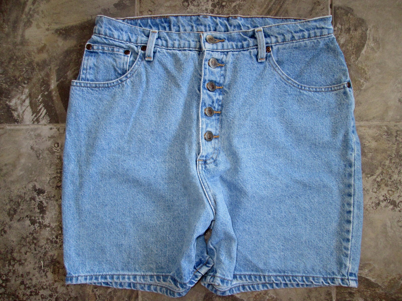 VTG Northcrest Denim Jean Shorts 16 32×5 Button-Fly High Waist Mom Blue Cotton