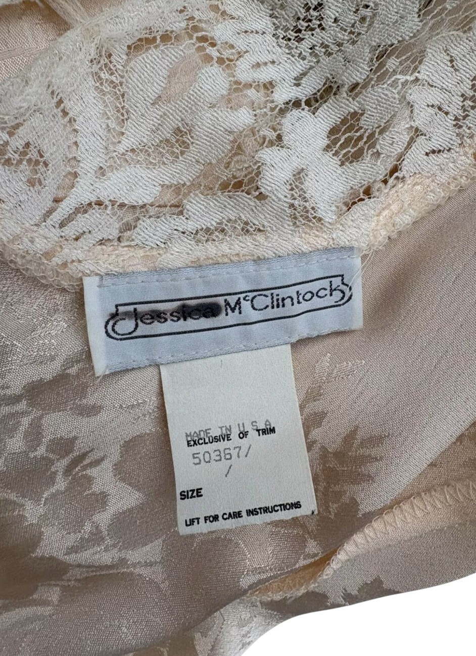VTG Jessica McClintock Ivory Lace Wedding Dress Sz 4 / 6 Whimsigoth 80’s *READ