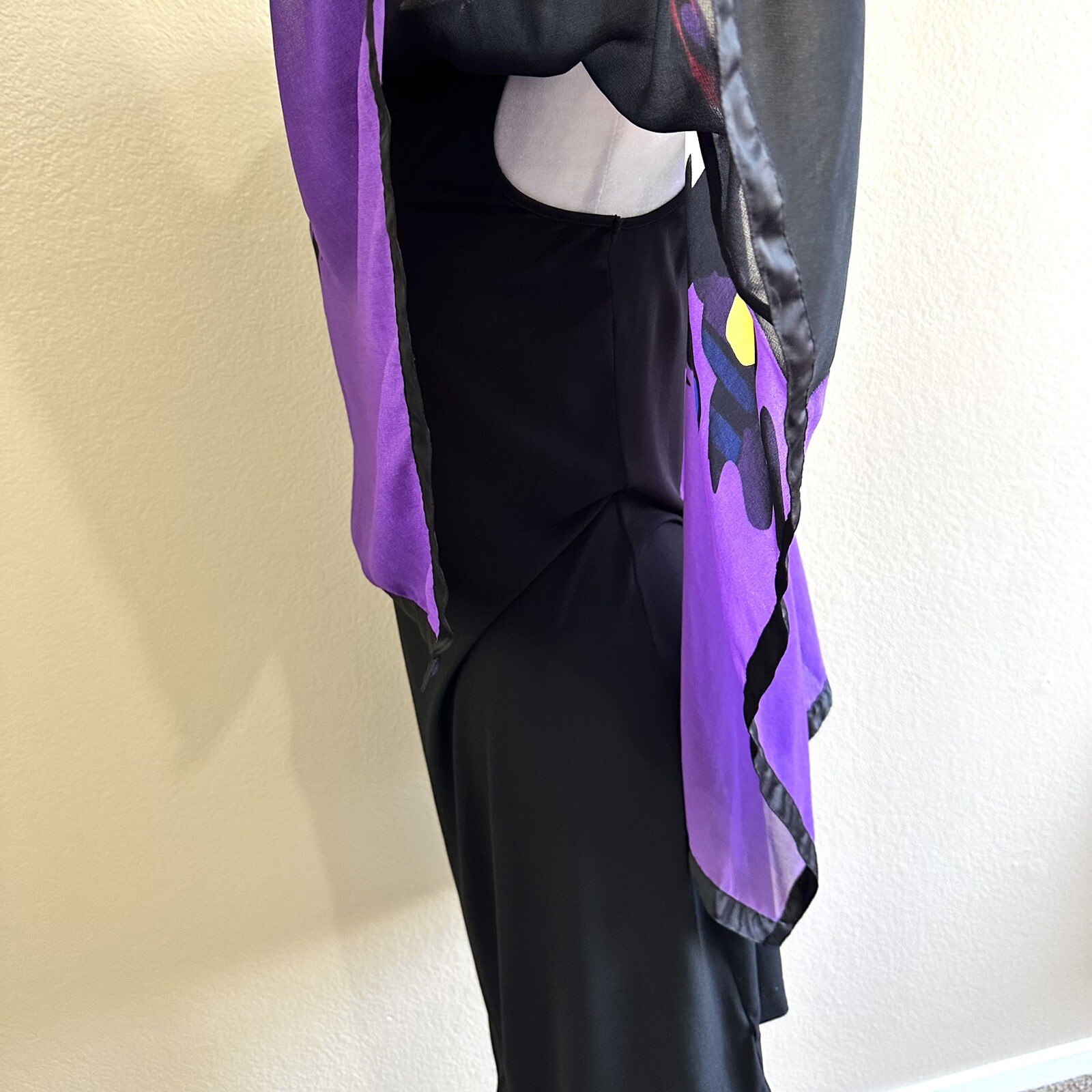 Very Vollbrach Vintage 80s Retro Scarf Evening Abstract Dress Women’s M
