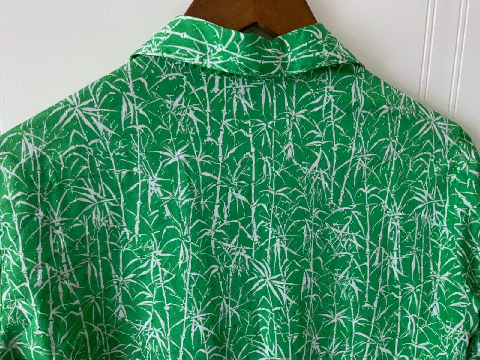 Vintage Campus Casual Blouse Size M Green Long Sleeve