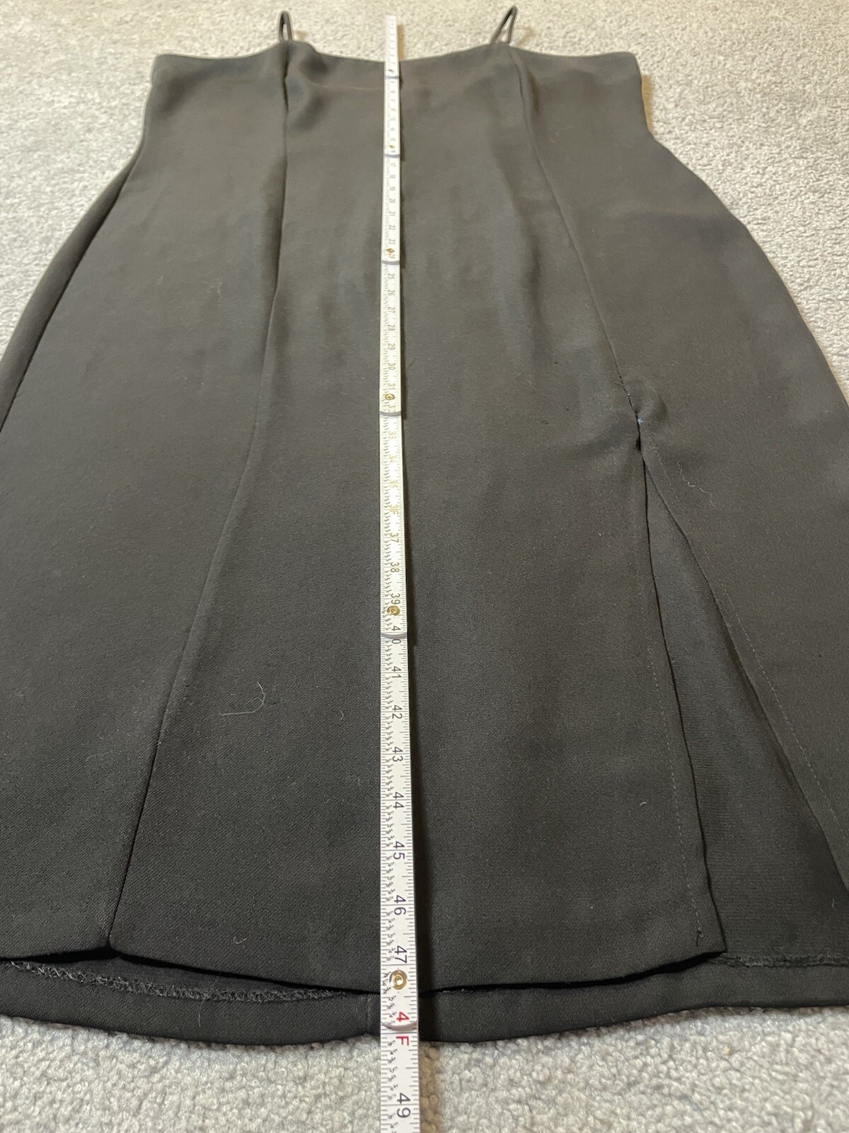 70s Formal Slip Midi Dress 2XL Black Eveningwear Whimsigoth Minimalist Cocktail