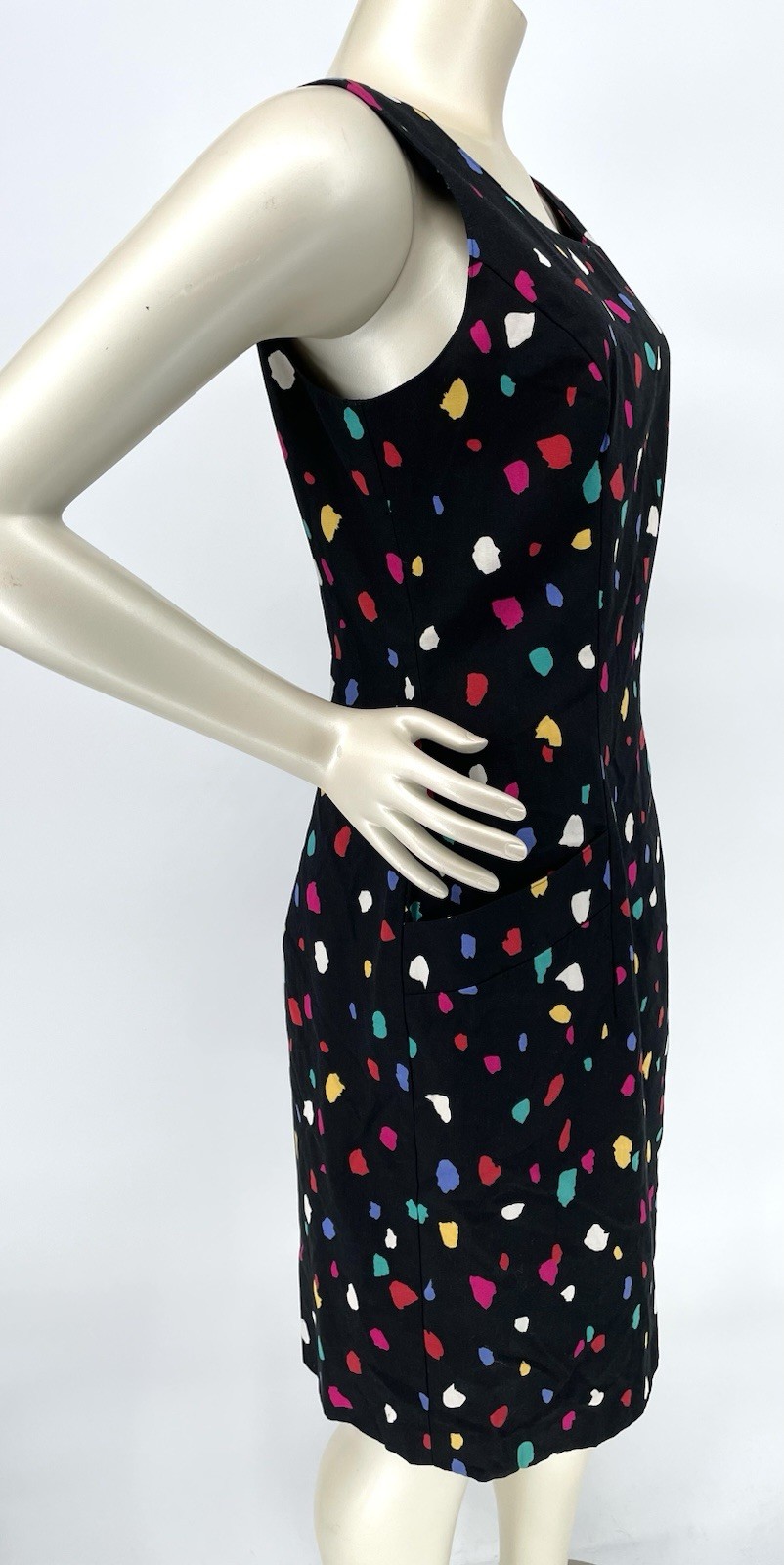 Vintage 80s 90s Abstract New Wave Backless Paint Brush Stroke Summer Sundress