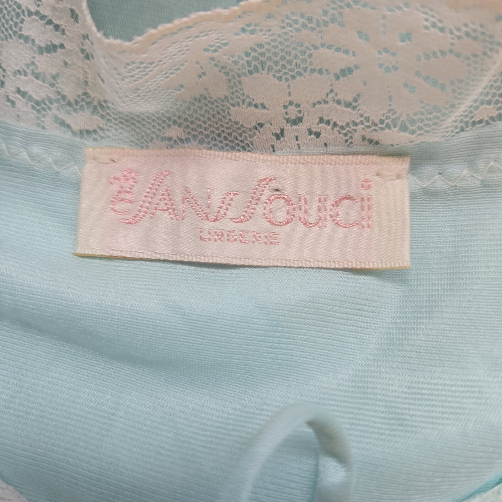 Sans Souci Vintage Nightgown Pale Aqua Blue Size M Lingerie Nightie Usa New